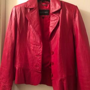 Red leather jacket